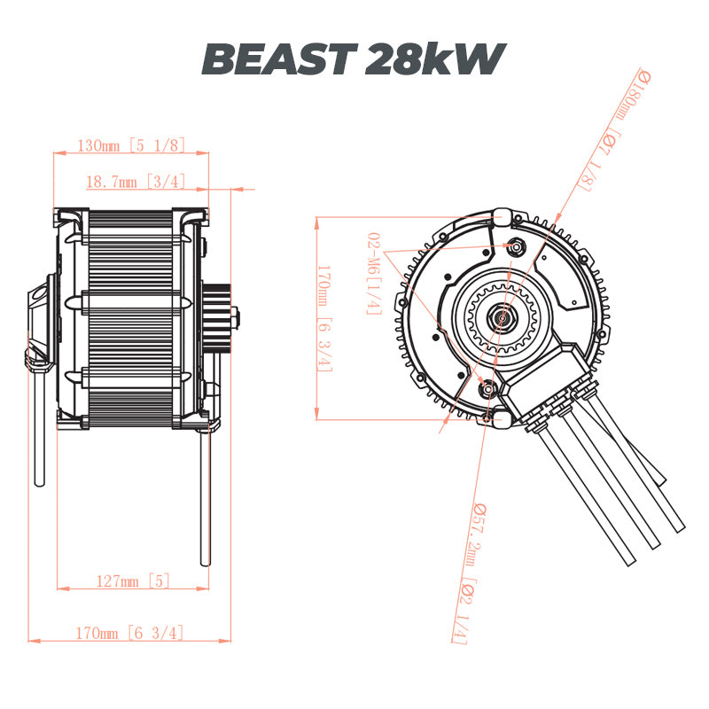 Moteur Haute Performance VTB (Beast 28kW ou Ryuga 52kW) / SUR-RON Light Bee, ERide Pro & Plus