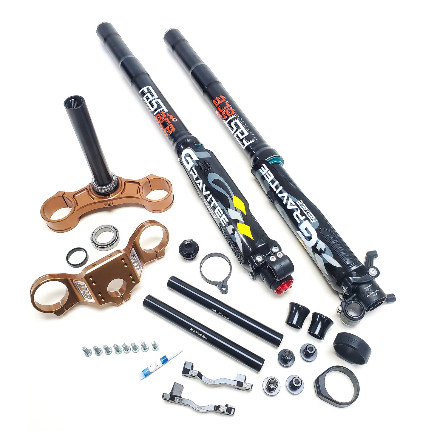 Kit Complet Fourche FastAce Gravitee Préparée Warp 9 & Tés Drop Crown / E-Moto