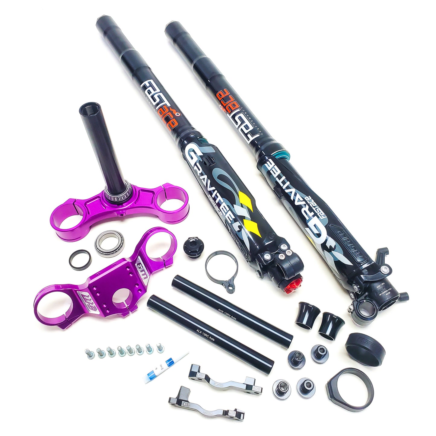 Kit Complet Fourche FastAce Gravitee Préparée Warp 9 & Tés Drop Crown / E-Moto