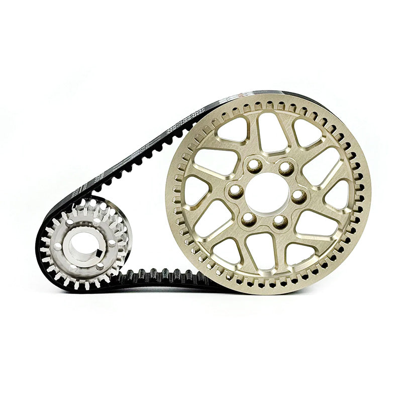 Kit de Transmission Primaire EBG CNC – Poulies Acier/Alu & Courroie Carbone / SUR-RON Light Bee & Autres Motos Électriques Off-Road