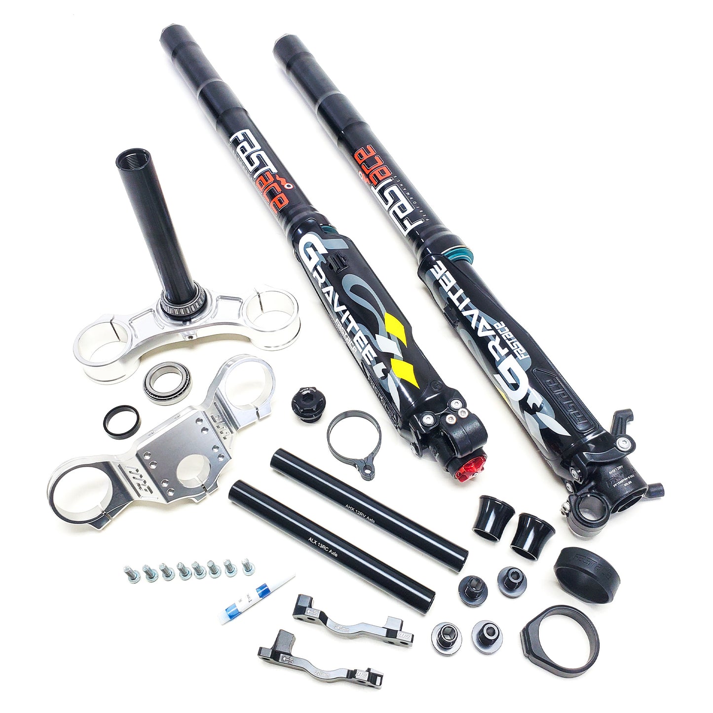 Kit Complet Fourche FastAce Gravitee Préparée Warp 9 & Tés Drop Crown / E-Moto