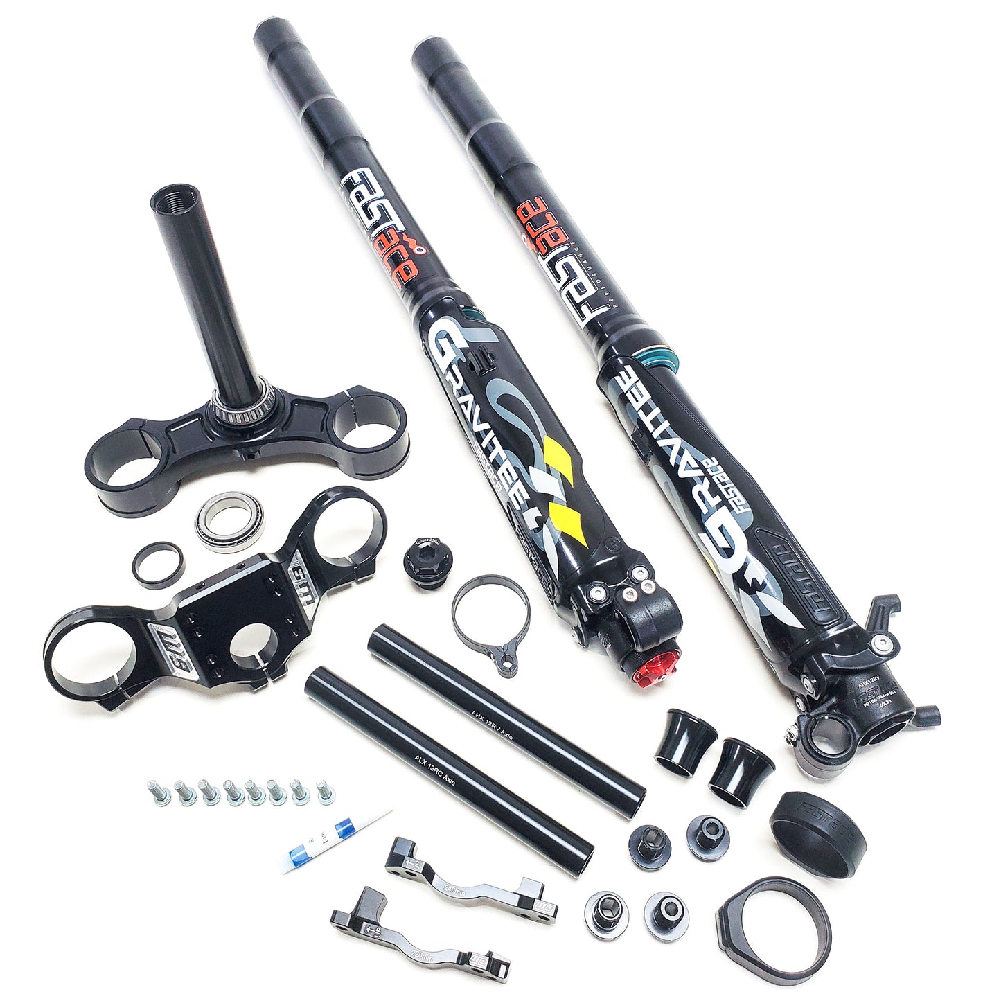 Kit Complet Fourche FastAce Gravitee Préparée Warp 9 & Tés Drop Crown / E-Moto