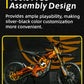 Maquette Surron Light Bee assemblée (coloris custom orange/or) illustrant le design permettant un assemblage sans outils.